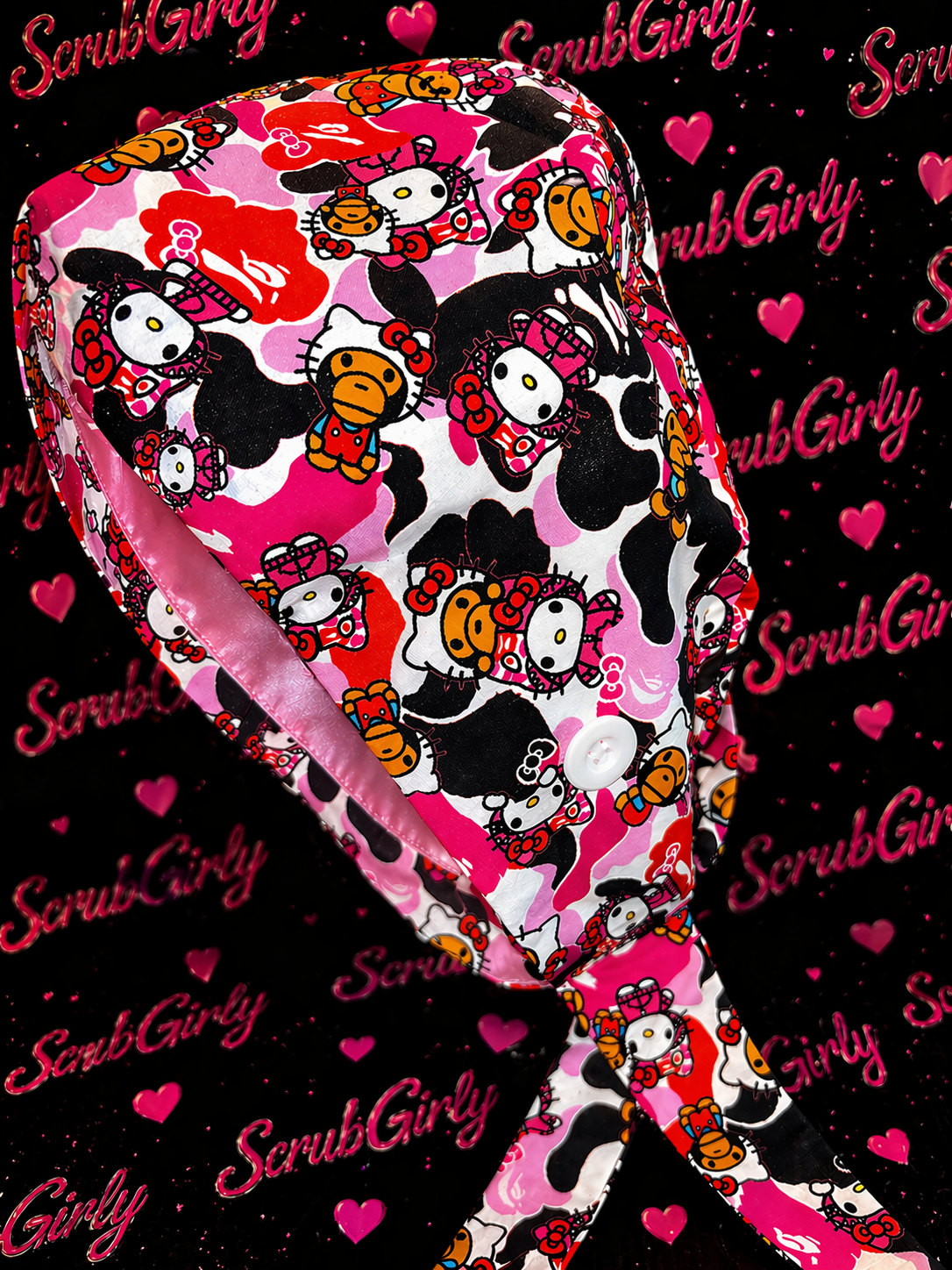 CAMO CUTIE HK (PINK) SCRUB CAP