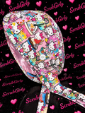 KITTY IN BLOOM SCRUB CAP